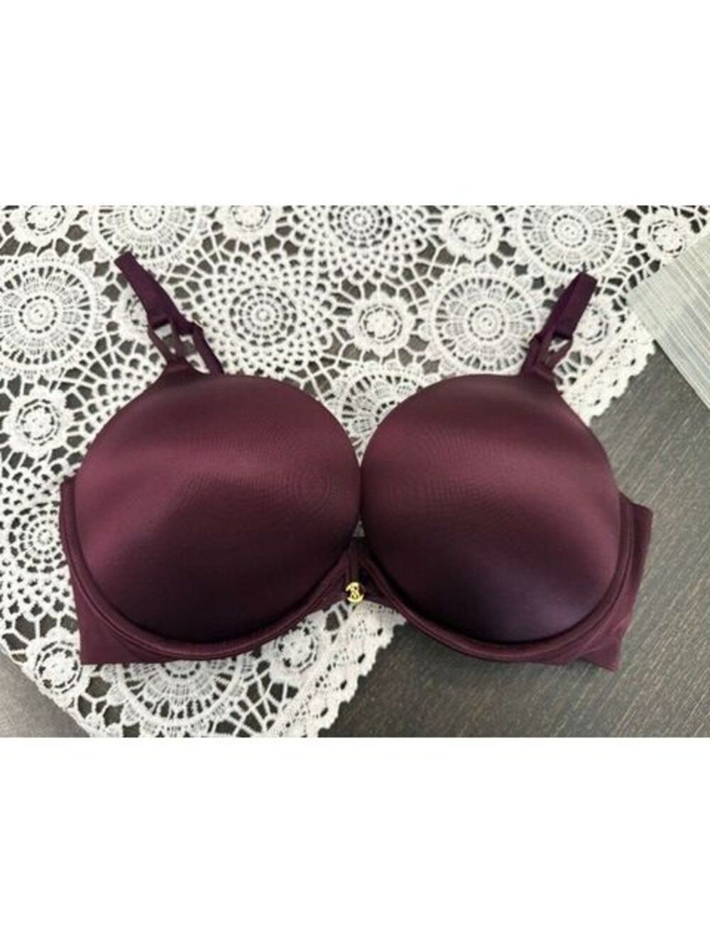 NWOT Victoria's Secret burgundy padded bombshell plunge underwire bra size 38C